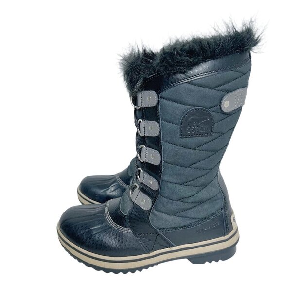 Sorel TOFINO II Youth Waterproof Boot Girl's Black Snow Boot Winter Boot Size 4 - Picture 2 of 11